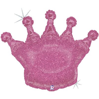 Корона розовая голографическая 2348 фото