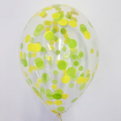 Кулька з конфетті зелений, жовтий 1334 фото