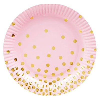 Тарілки Конфетті на рожевому 10 шт 2820 фото