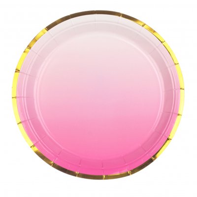 Тарілки паперові рожеві "Градієнт" 18см 10шт/уп 2914 фото