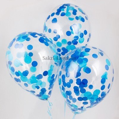 Кулька з конфетті синій, блакитний 1323 фото