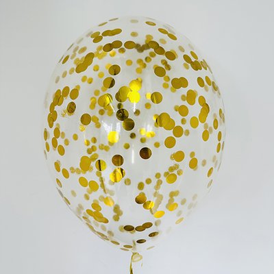 Кулька з конфетті золоті дрібні кружечки 3499 фото