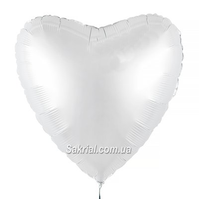 Сердце Сатин «Белое» 1484 фото