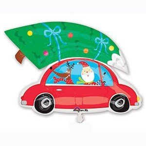 Дед Мороз с оленем на машине 3315 фото