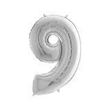 Фольгована цифра &laquo;9&raquo; срібло (66 см) 1997 фото