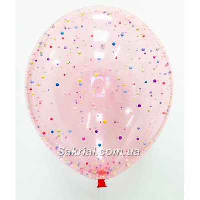 Кулька з конфетті рожевий (яскравий мікс) 1730 фото