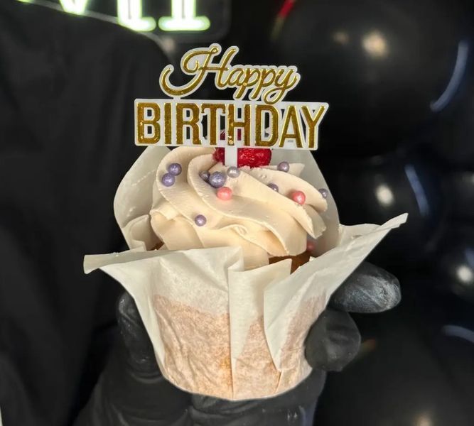 Топер міні - Happy Birthday золото 153828 фото