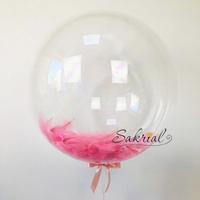 Bubble с розовыми перьями 3269 фото