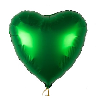 Сердце Сатин «Зеленое» 2391 фото