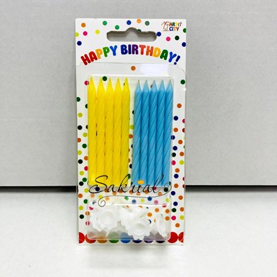 Свечи для торта “Желто - голубые с подставками” 2978 фото