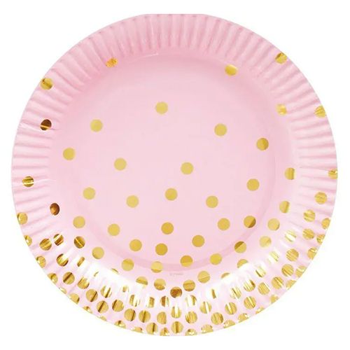 Тарілки Конфетті на рожевому 10 шт 2820 фото