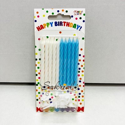 Свечи для торта “Бело - голубые с подставками” 2280 фото