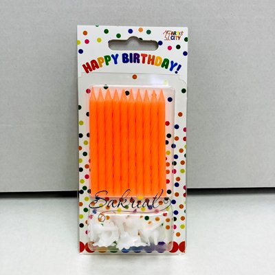 Свечи для торта “Оранжевые с подставками” 2277 фото