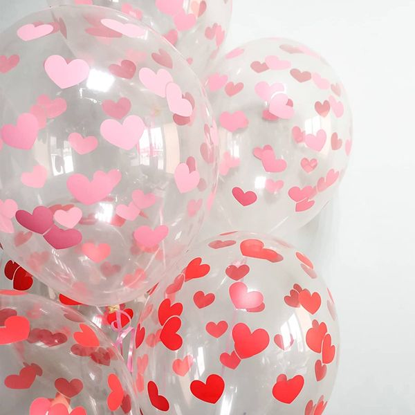 Прозрачный шар с красными сердцами 2682 фото