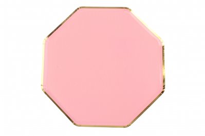 Тарелки ярко розовые с золотом 153501 фото