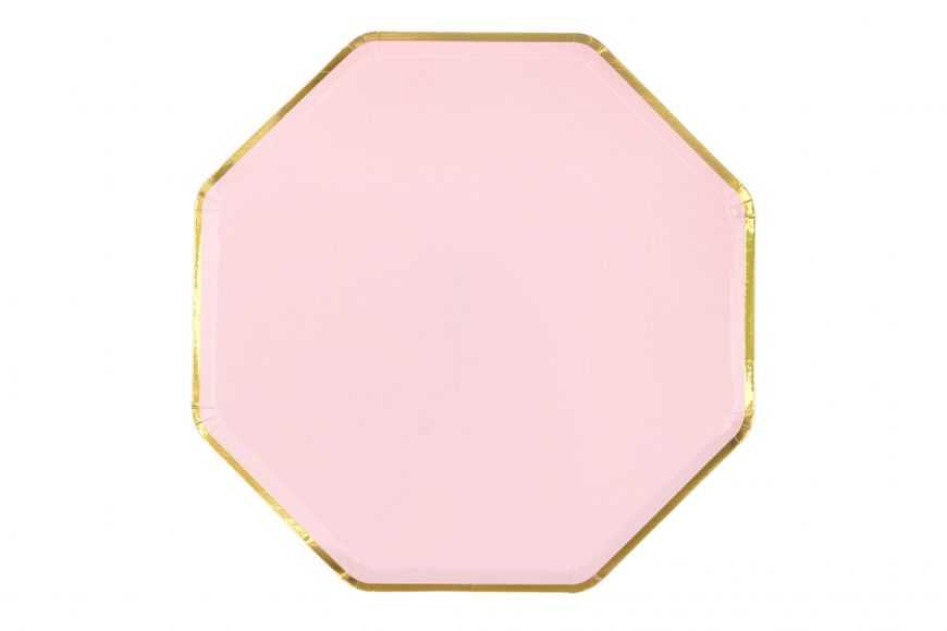 Тарелки розовые с золотом 153502 фото