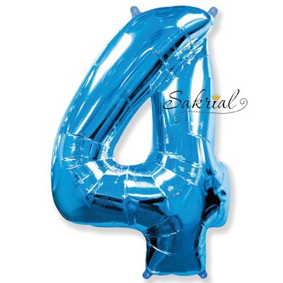 Фольгированная цифра «4» синяя 2011 фото
