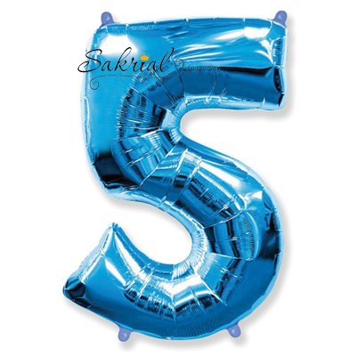 Фольгированная цифра «5» синяя 2012 фото