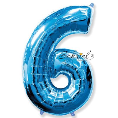 Фольгированная цифра «6» синяя 2013 фото