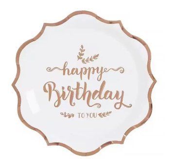 Тарілки Happy Birthday to you рожеве золото 3582 фото