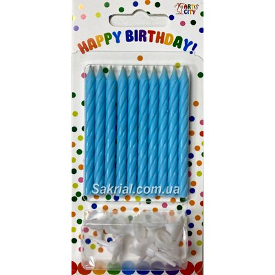 Свечи для торта “Голубые с подставками” 2981 фото