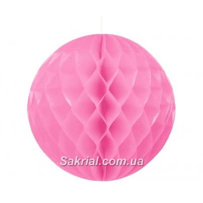 Бумажный шар-соты розовый 25см 3249 фото