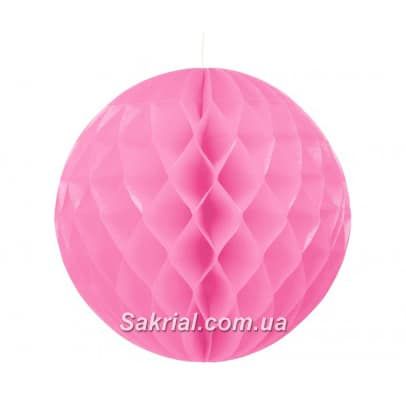 Бумажный шар-соты розовый 25см 3249 фото