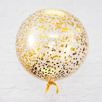 Большой шар с конфетти (золотые кубики) 1297 фото