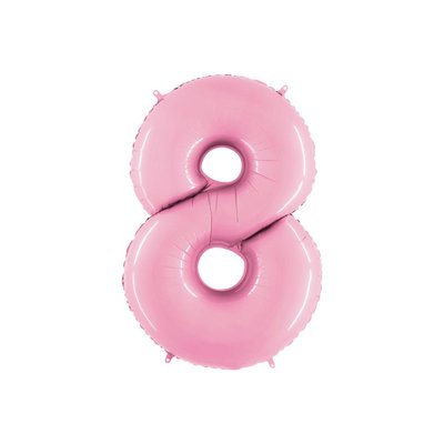 Фольгована цифра «8» рожева (66 см) 1992 фото