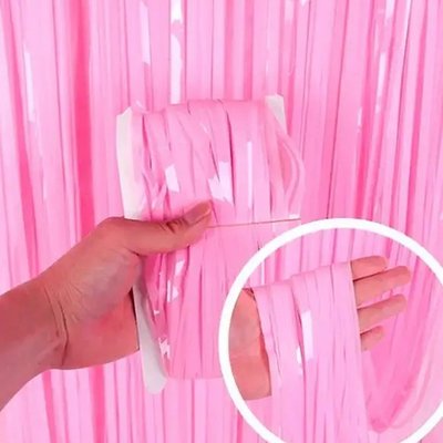 Гирлянда шторка пастель ярко-розовая 2753 фото