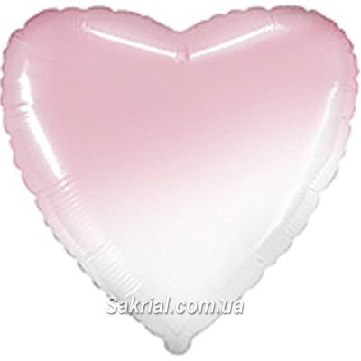 Сердце «Омбре бело-розовое» 1437 фото