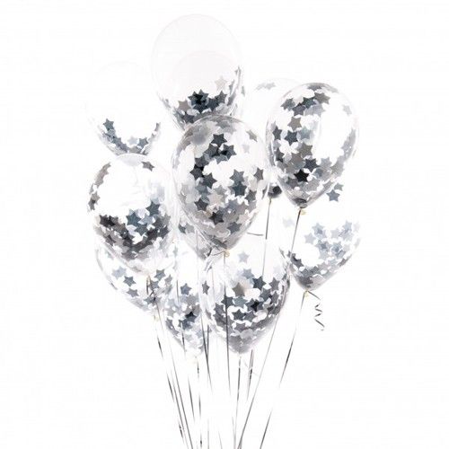 Кулька з конфетті срібні зірки 1315 фото