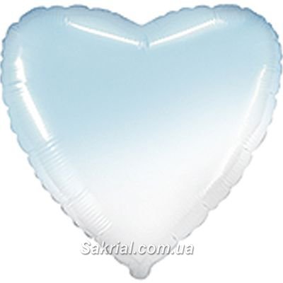 Сердце «Омбре бело-голубое» 1434 фото