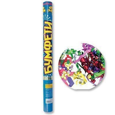 Хлопушка разноцветное конфетти фольга 60см 2203 фото